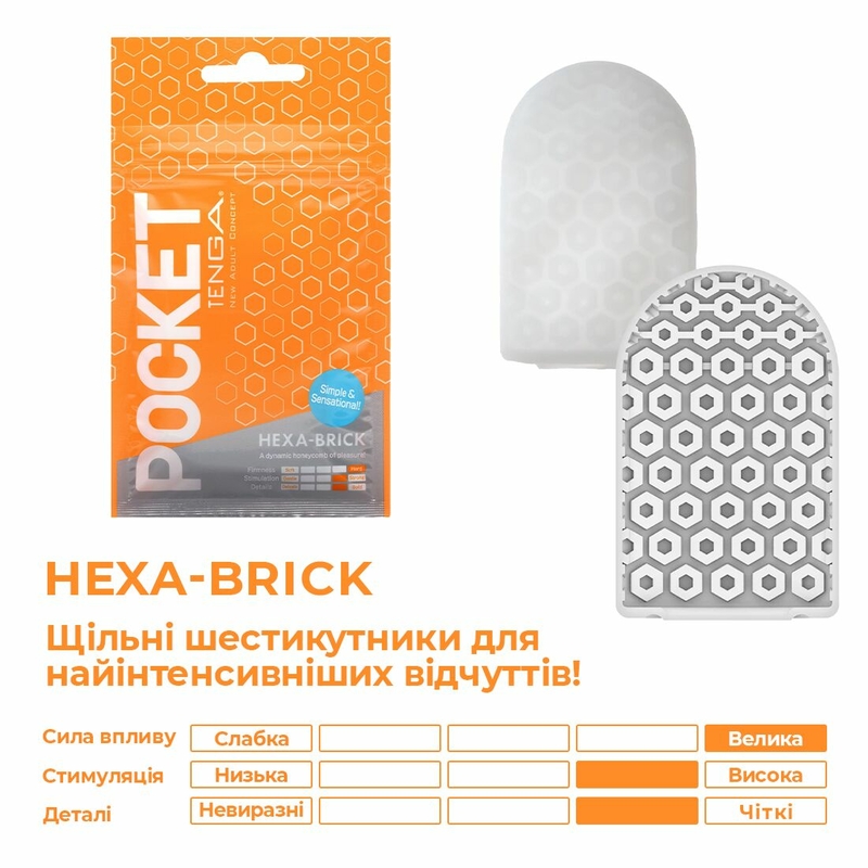 Мастурбатор TENGA Pocket Hexa-Brick, фото №4