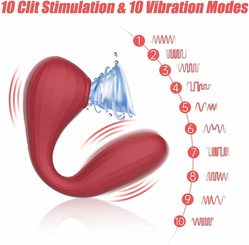 Вакуумный вагинально-клиторальный стимулятор Magic Motion Bobi Red, управление со смартфона, фото №3
