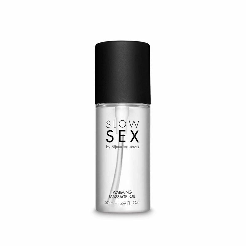 Разогревающее съедобное массажное масло Bijoux Indiscrets Slow Sex Warming massage oil, фото №3