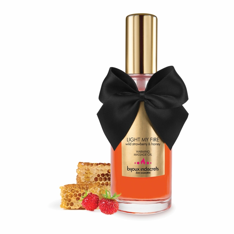Разогревающее масло Bijoux Indiscrets Light my Fire – Wild Strawberry&Honey, фото №2