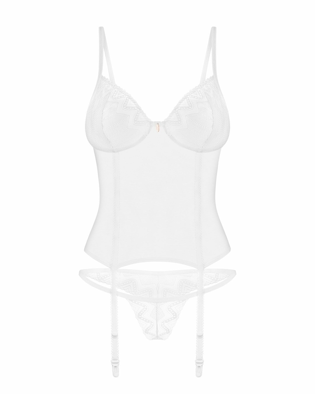 Корсет Obsessive Alissium corset & thong M/L, фото №8