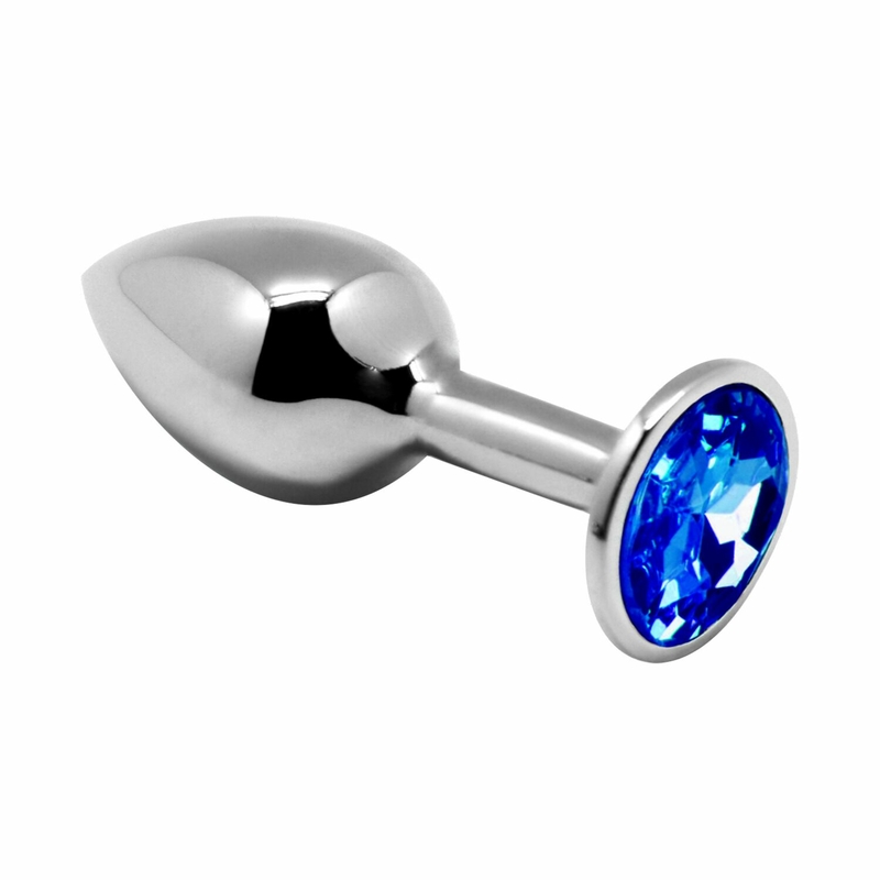 Металлическая анальная пробка с кристаллом Alive Mini Metal Butt Plug Blue L, фото №2