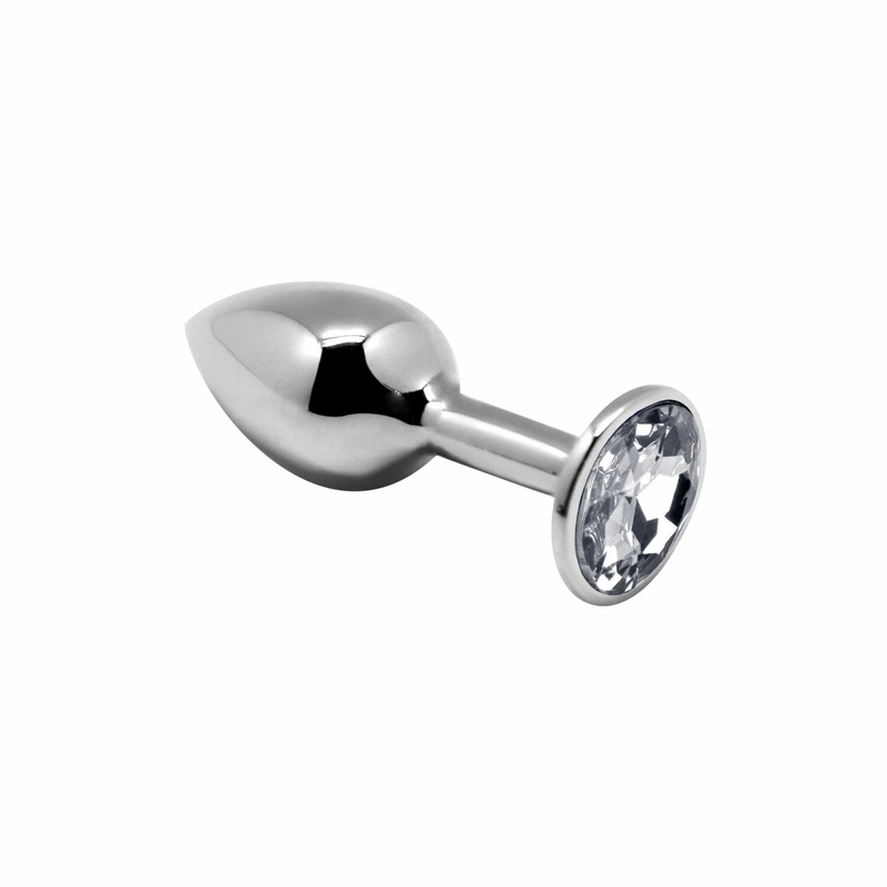 Металлическая анальная пробка с кристаллом Alive Mini Metal Butt Plug White S, фото №2