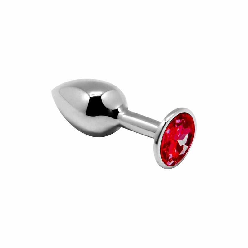 Металлическая анальная пробка с кристаллом Alive Mini Metal Butt Plug Red S, фото №2