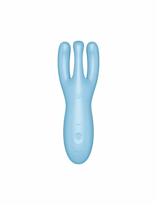 Клиторальный смарт вибратор Satisfyer Threesome 4 Blue с тремя пальчиками, фото №3
