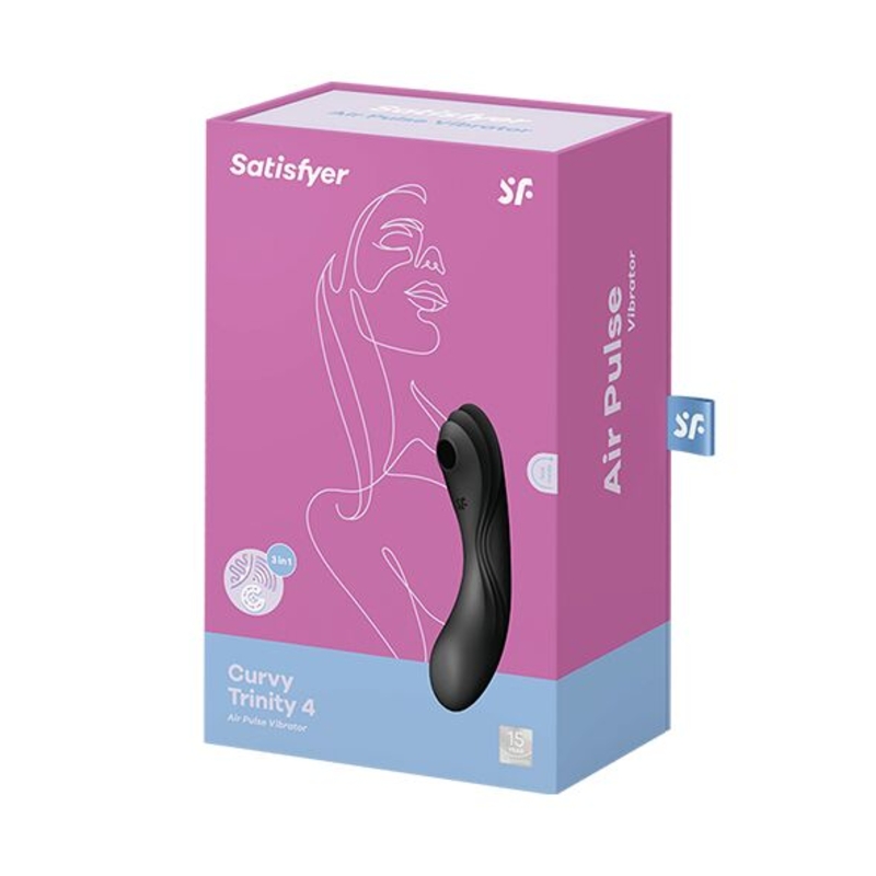 Вакуумный стимулятор с вибрацией Satisfyer Curvy Trinity 4 Black, numer zdjęcia 6