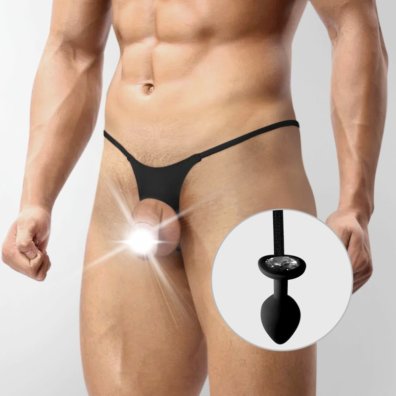 Мужские трусы XS-2XL с силиконовой анальной пробкой Art of Sex -  Joni plug panties size L Black, photo number 2