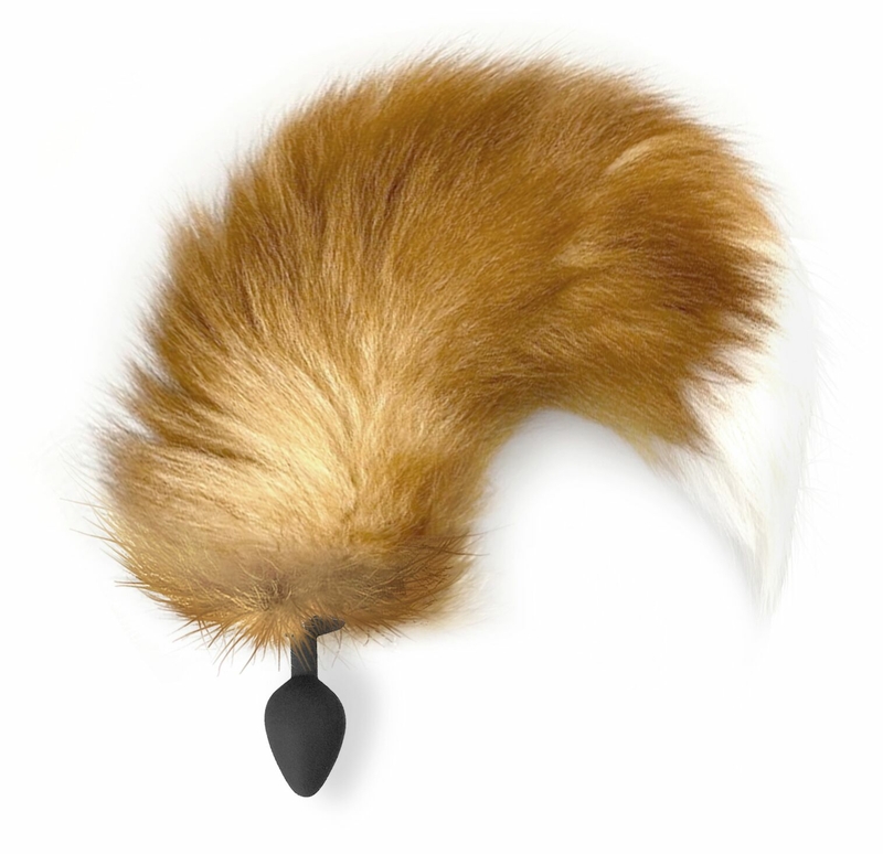 Силиконовая анальная пробка с хвостом из натурального меха Art of Sex size M  Red Fox fox, фото №3
