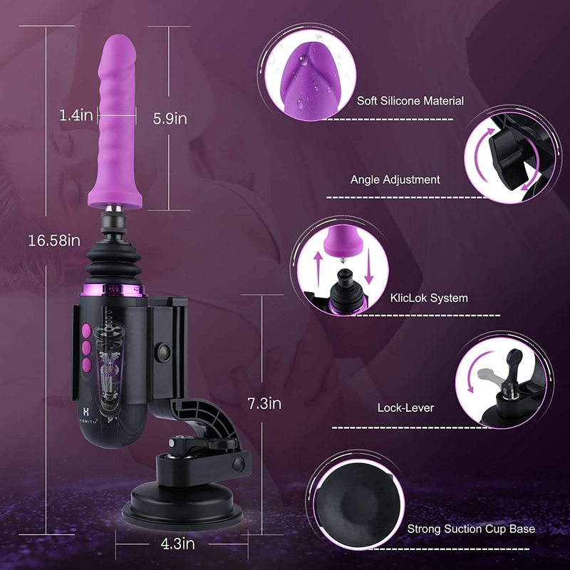 Мини секс-машина Hismith Mini Capsule Sex-Machine with Strong Suction Cup, мощная, перезаряжаемая, numer zdjęcia 6