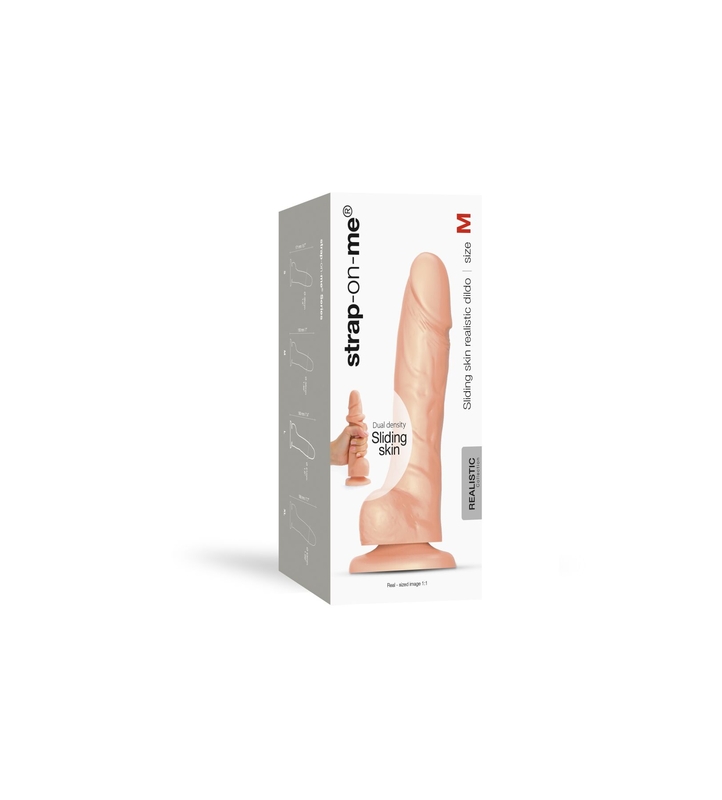 Реалистичный фаллоимитатор Strap-On-Me Sliding Skin Realistic Dildo Vanille M, эффект подвижной кожи, numer zdjęcia 9