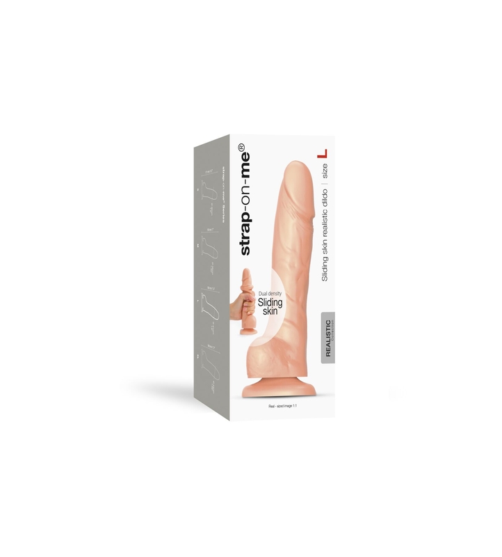 Реалистичный фаллоимитатор Strap-On-Me Sliding Skin Realistic Dildo Vanille L, эффект подвижной кожи, numer zdjęcia 9