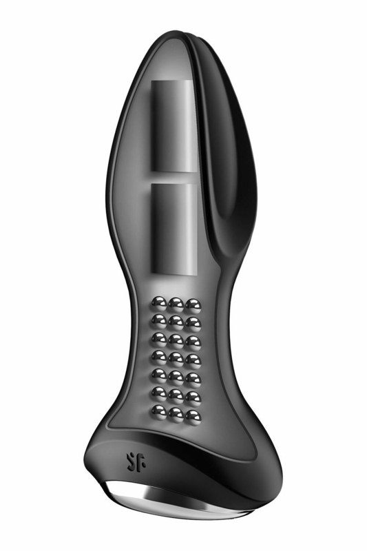 Анальная смарт вибропробка с жемчужным массажем Satisfyer Rotator Plug 2+ Black, numer zdjęcia 4