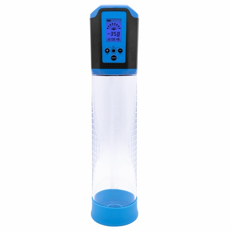 Автоматическая вакуумная помпа Men Powerup Passion Pump Blue, LED-табло, перезаряжаемая, 8 режимов, фото №2