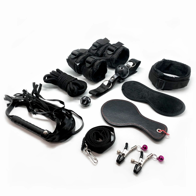 Набор для BDSM Alive FURY Black BDSM Kit, 10 предметов (мятая упаковка), фото №2