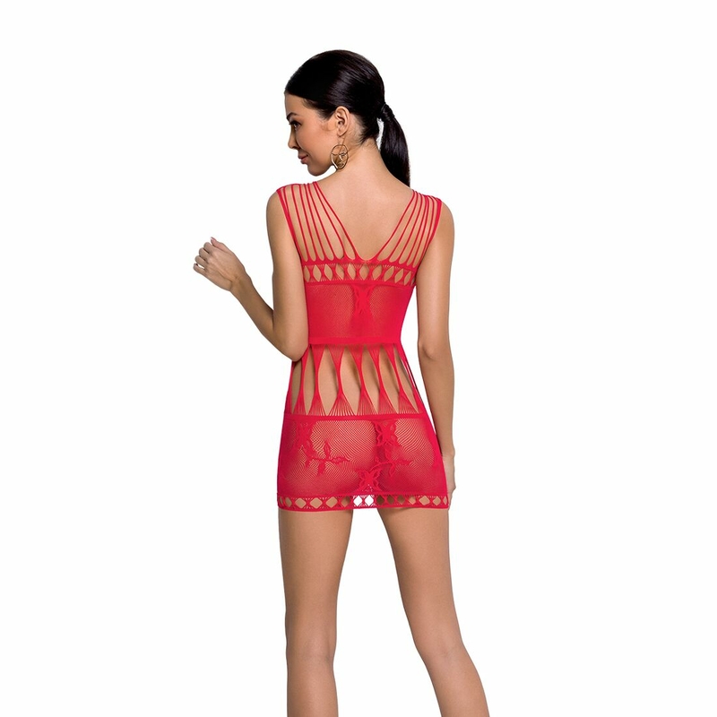 Бодистокинг мини-платье с бабочками Passion BS090 One Size red, numer zdjęcia 3