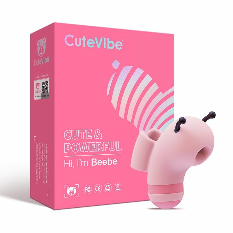 Вакуумный стимулятор с микротоками CuteVibe Beebe Pink, на палец, numer zdjęcia 6