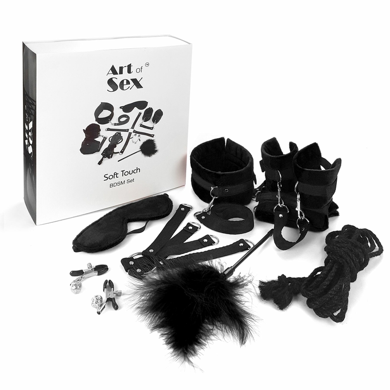 Набор БДСМ Art of Sex - Soft Touch BDSM Set, 9 предметов, Черный, фото №2
