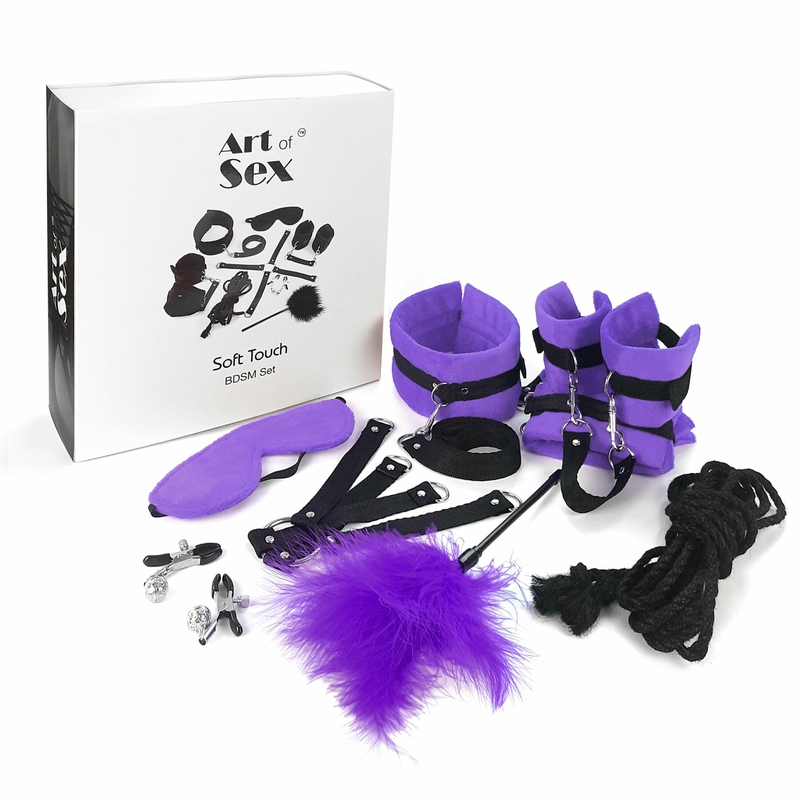 Набор БДСМ Art of Sex - Soft Touch BDSM Set, 9 предметов, Фиолетовый, numer zdjęcia 2