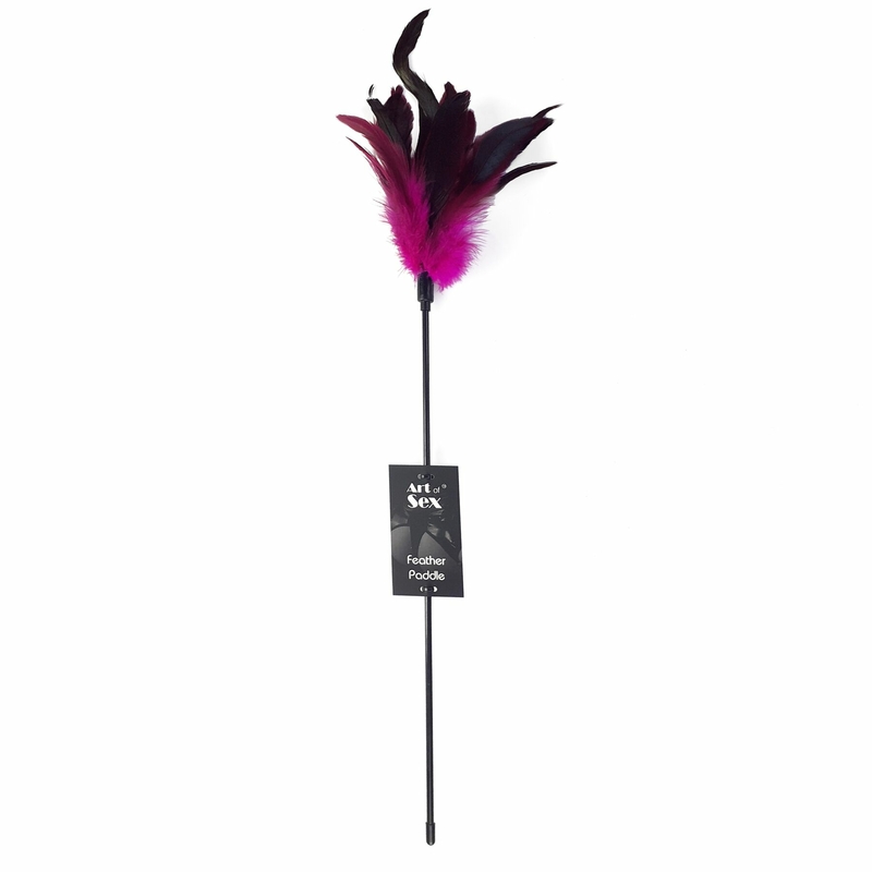 Щекоталка темно-розовый Art of Sex - Feather Paddle, перо молодого петуха, фото №4