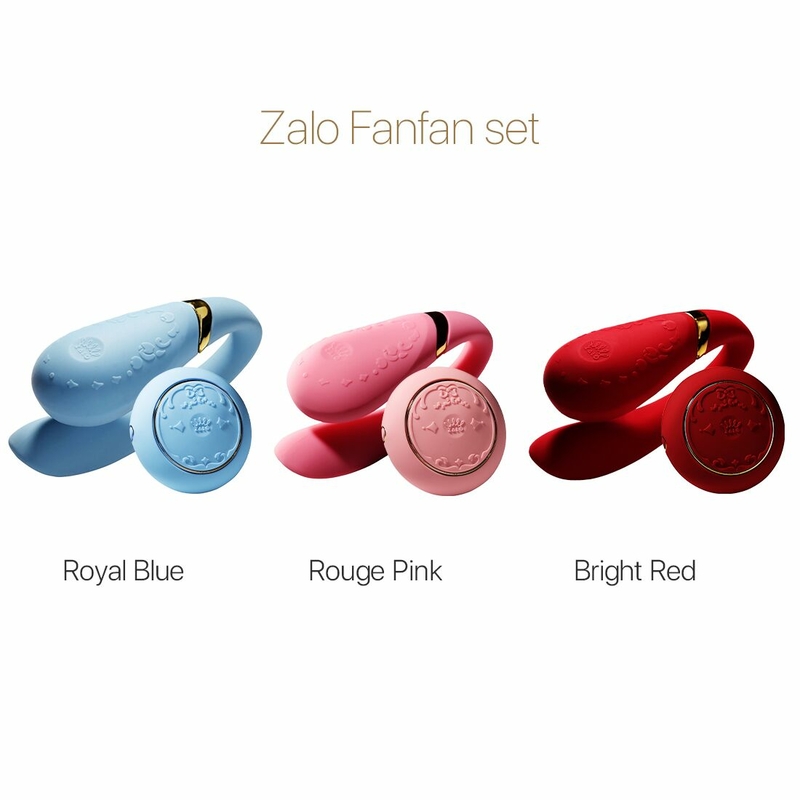 Смартвибратор для пар Zalo — Fanfan set Royal Blue, пульт ДУ, фото №10