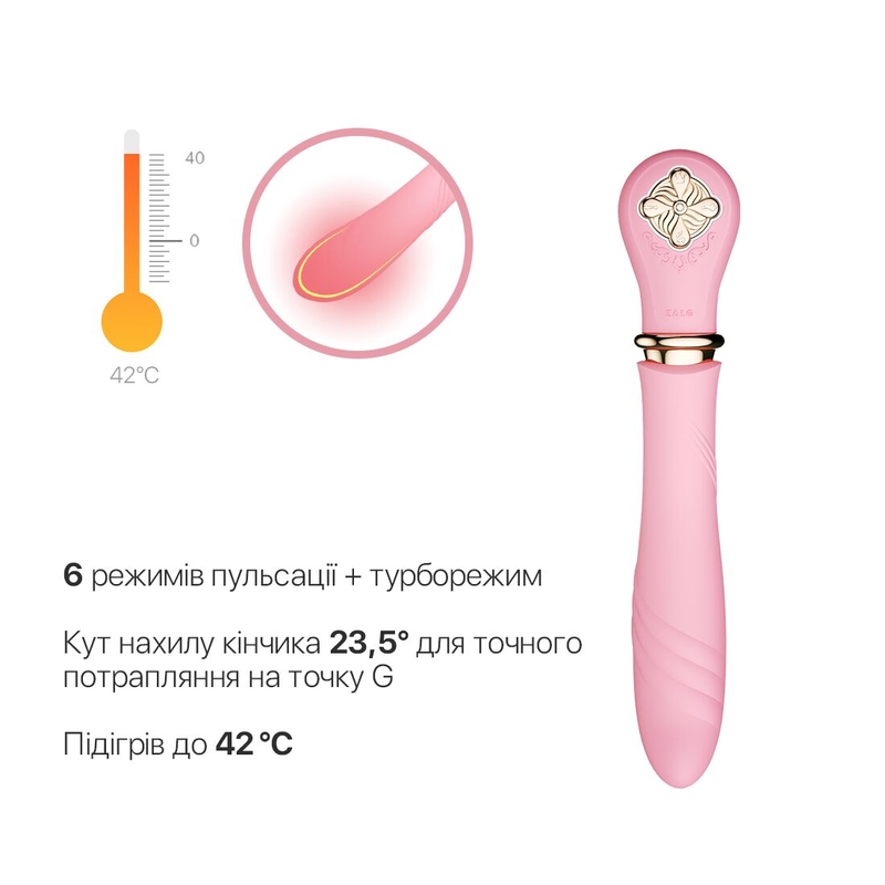 Пульсатор с подогревом Zalo Sweet Magic - Desire Fairy Pink, турбо режим, numer zdjęcia 5