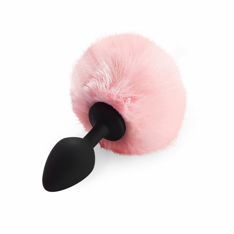 Силиконовая анальная пробка М Art of Sex - Silicone Bunny Tails Butt plug Pink, диаметр 3,5 см, фото №2