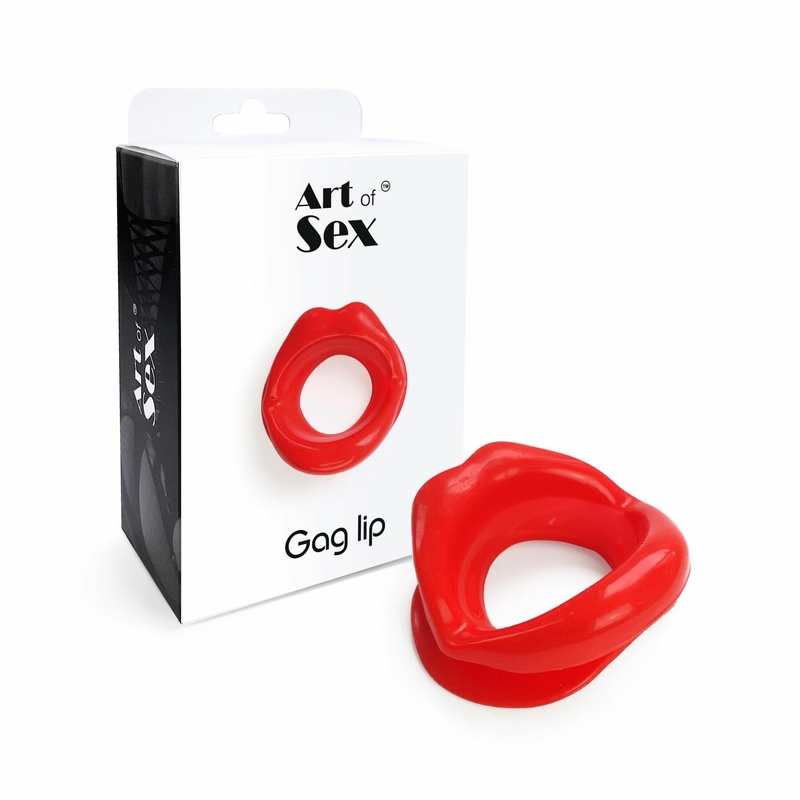 Кляп-расширитель в форме губ Art of Sex – Gag lip, красный, фото №4