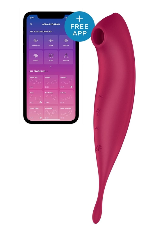 Смарт-вибратор для клитора с вакуумной стимуляцией Satisfyer Twirling Pro+ dark red, фото №2