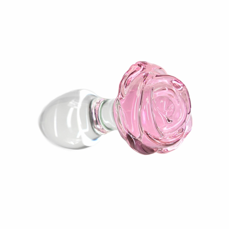 Стеклянная анальная пробка Pillow Talk Rosy Luxurious Glass Anal Plug, ⌀3,3 см, вибропуля в подарок, numer zdjęcia 3