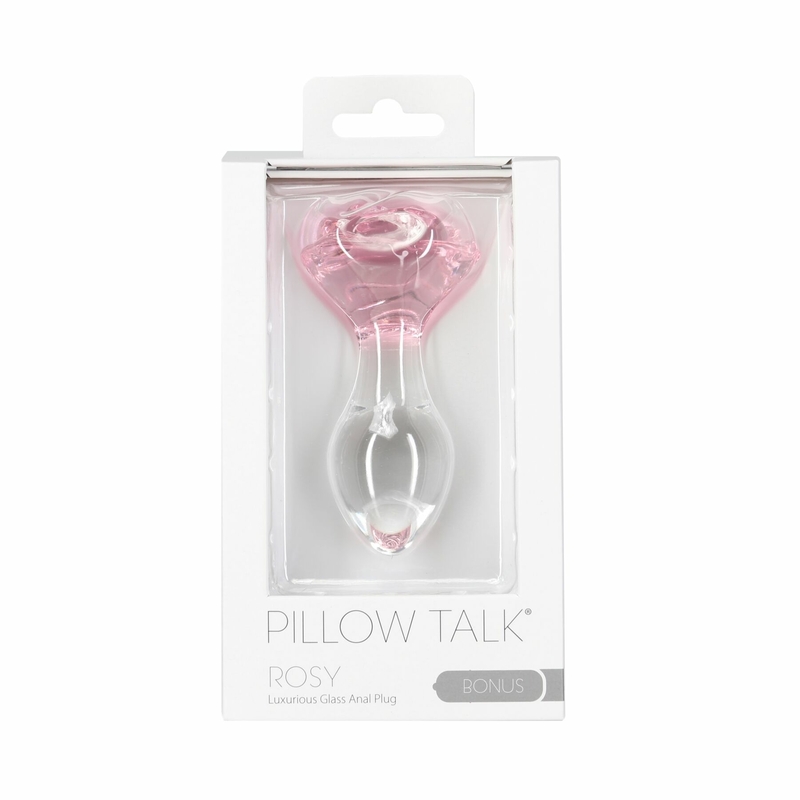 Стеклянная анальная пробка Pillow Talk Rosy Luxurious Glass Anal Plug, ⌀3,3 см, вибропуля в подарок, numer zdjęcia 6