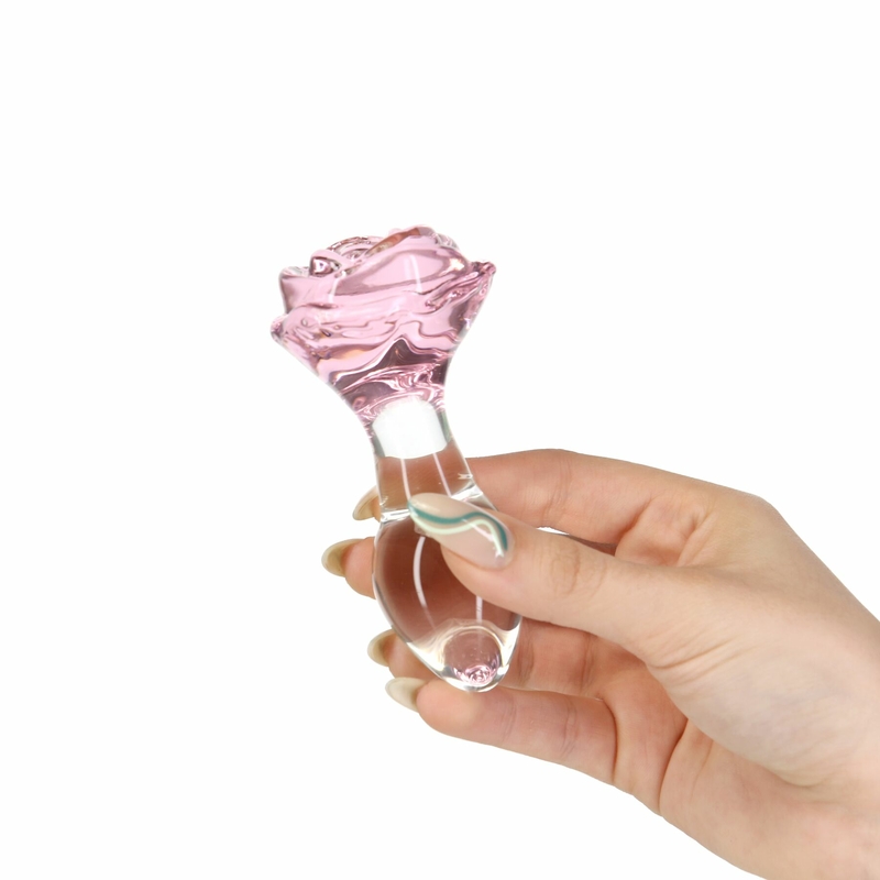 Стеклянная анальная пробка Pillow Talk Rosy Luxurious Glass Anal Plug, ⌀3,3 см, вибропуля в подарок, numer zdjęcia 7