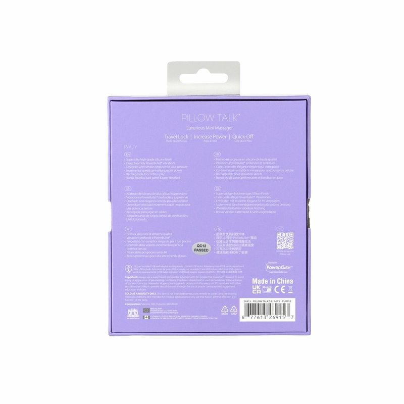 Роскошный вибратор Pillow Talk Racy Purple Special Edition, Сваровски, повязка на глаза+игра, фото №11