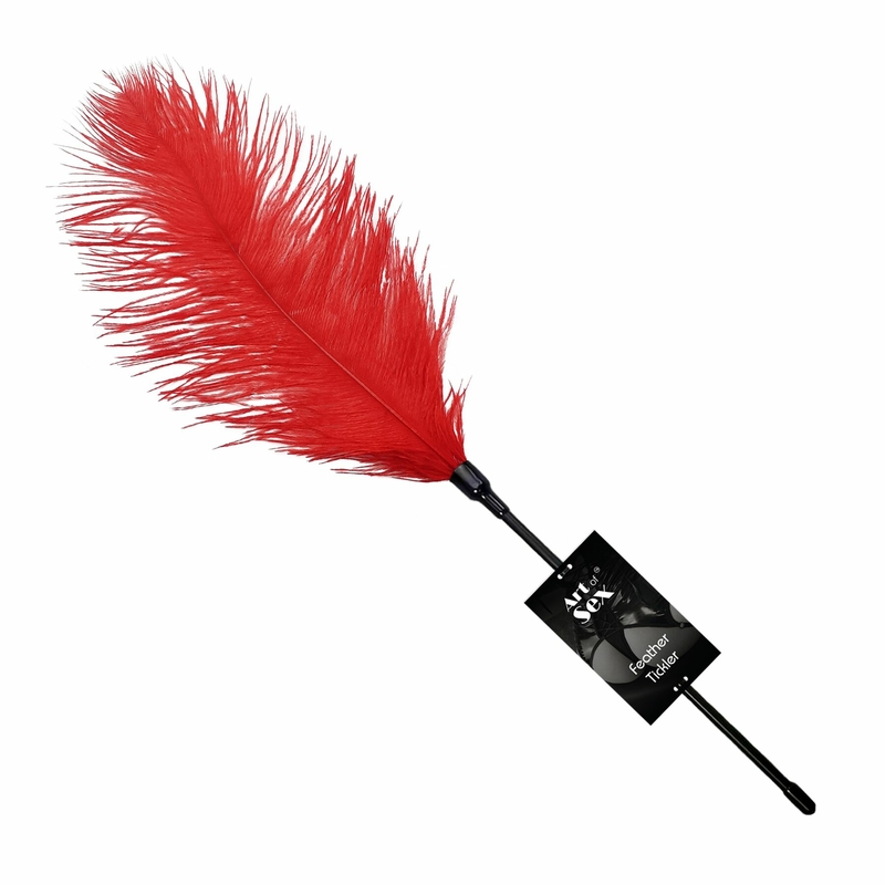 Щекоталка со страусиным пером  Art of Sex - Feather Tickler, цвет Красный, фото №2