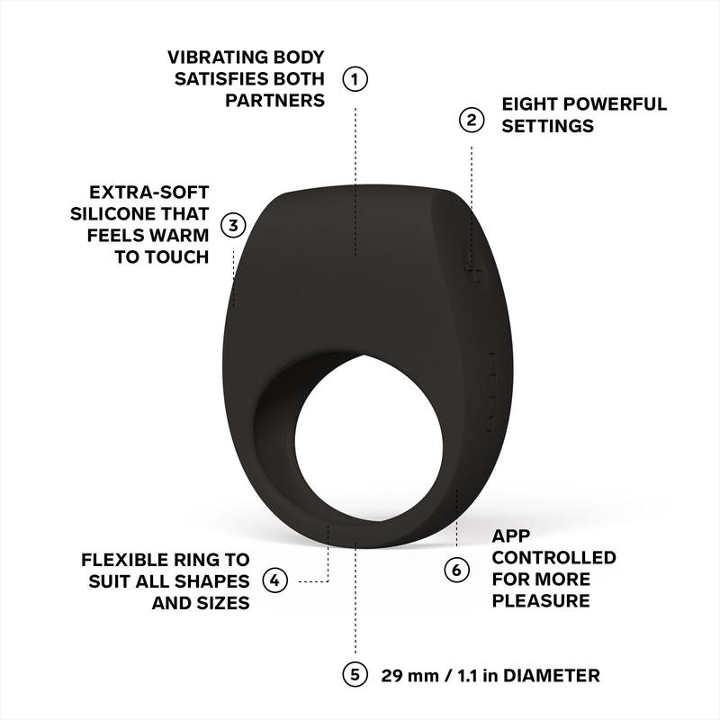 Эрекционное кольцо с вибрацией LELO Tor 3 Black, фото №3