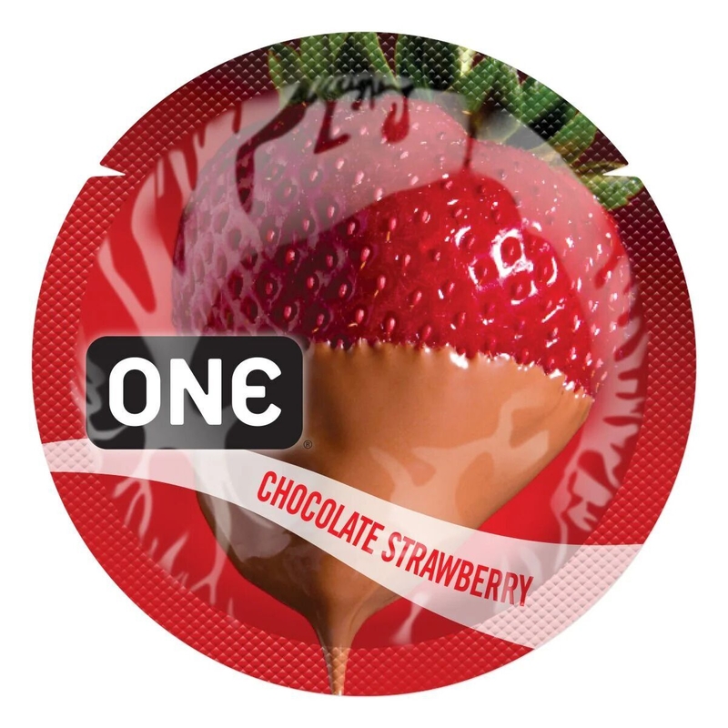 Презерватив ONE FlavorWaves 1 шт со вкусом Chocolate Strawberry, numer zdjęcia 2