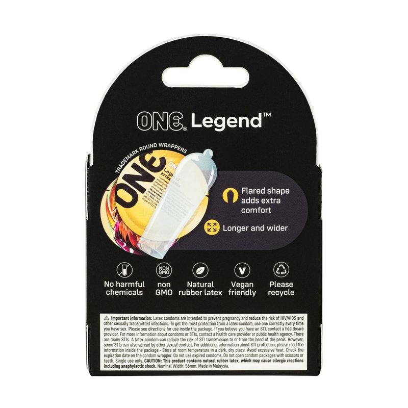 Презервативы ONE Legend Extra Large 3 шт, картонная коробка, numer zdjęcia 3