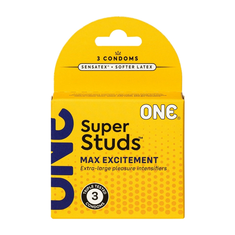 Презервативы ONE Super Studs 3 шт, картонная коробка, numer zdjęcia 2