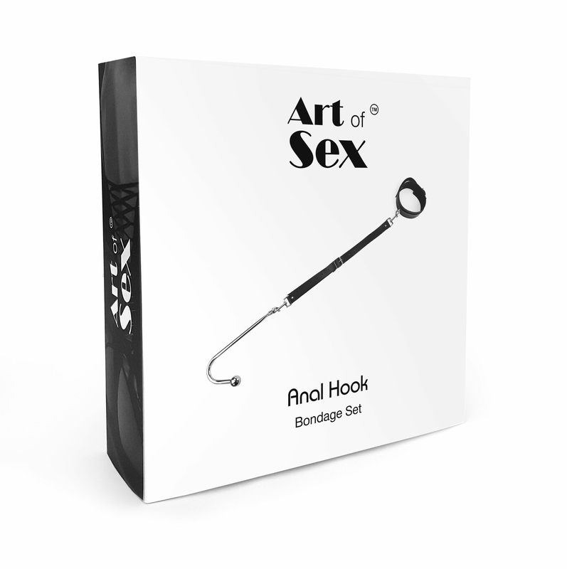 Анальный крюк с ошейником из натуральной кожи Art of Sex - Anal hook, Черный, numer zdjęcia 5