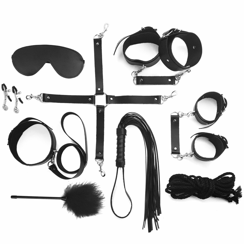 Набор Art of Sex - BDSM Set  Leather, 10 предметов, натуральная кожа, Черный, фото №3