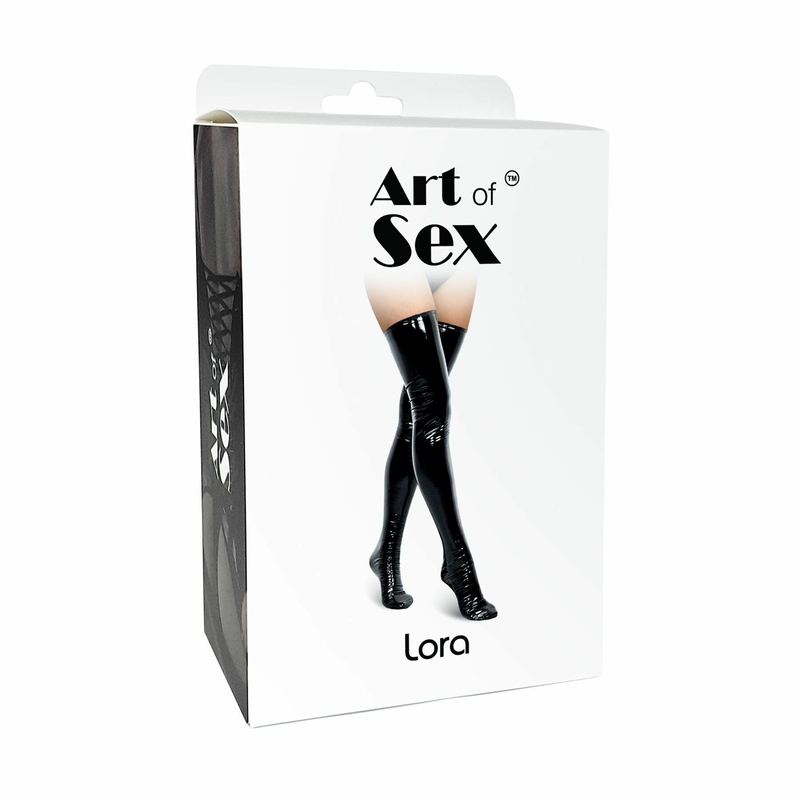 Сексуальные виниловые чулки Art of Sex - Lora, размер M, цвет красный, photo number 4