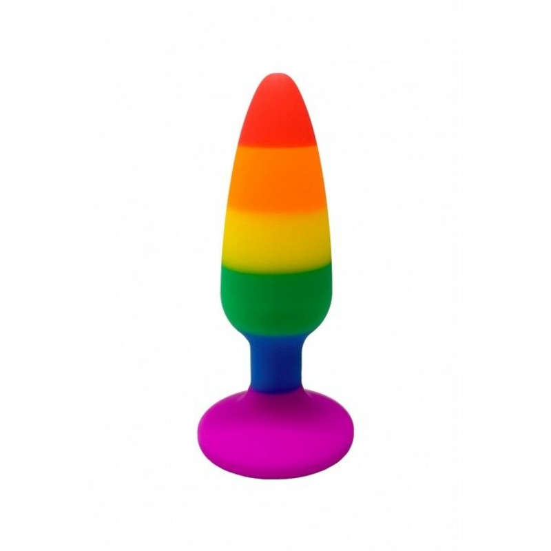 Силиконовая анальная пробка Wooomy Hiperloo Silicone Rainbow Plug S, диаметр 2,4 см, длина 9 см, фото №3
