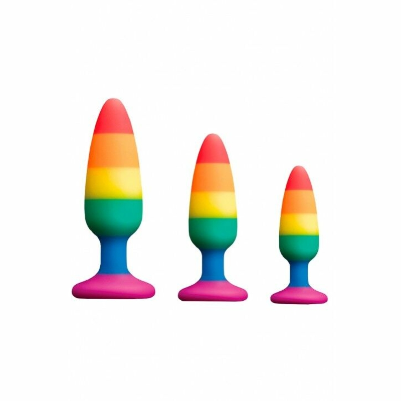Силиконовая анальная пробка Wooomy Hiperloo Silicone Rainbow Plug L, диаметр 3,9 см, длина 13,1 см, photo number 5
