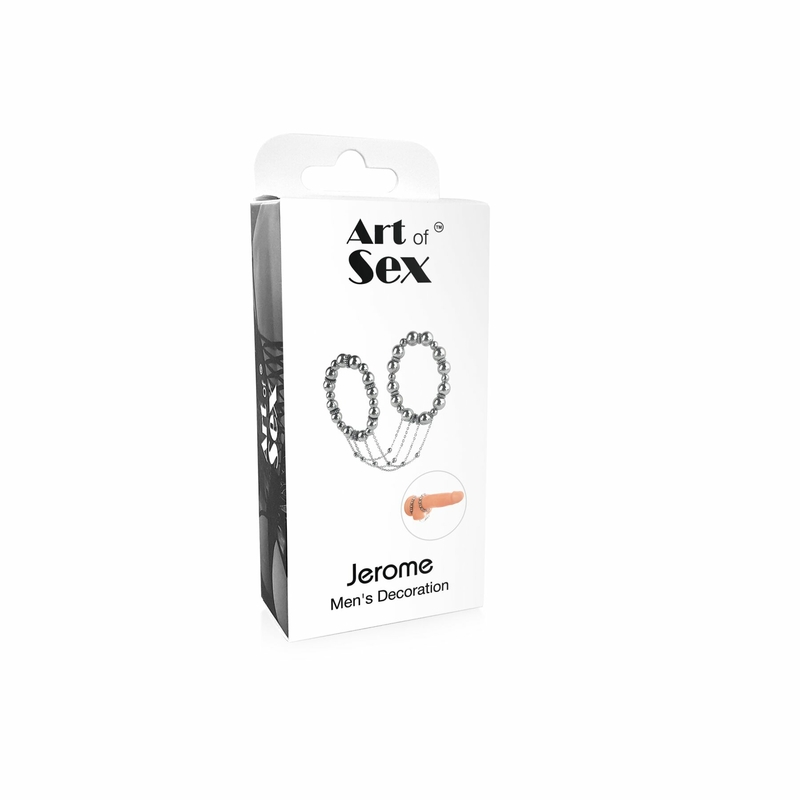 Сексуальное украшение на пенис и мошонку Art of Sex - Jerome, Серебро, фото №6