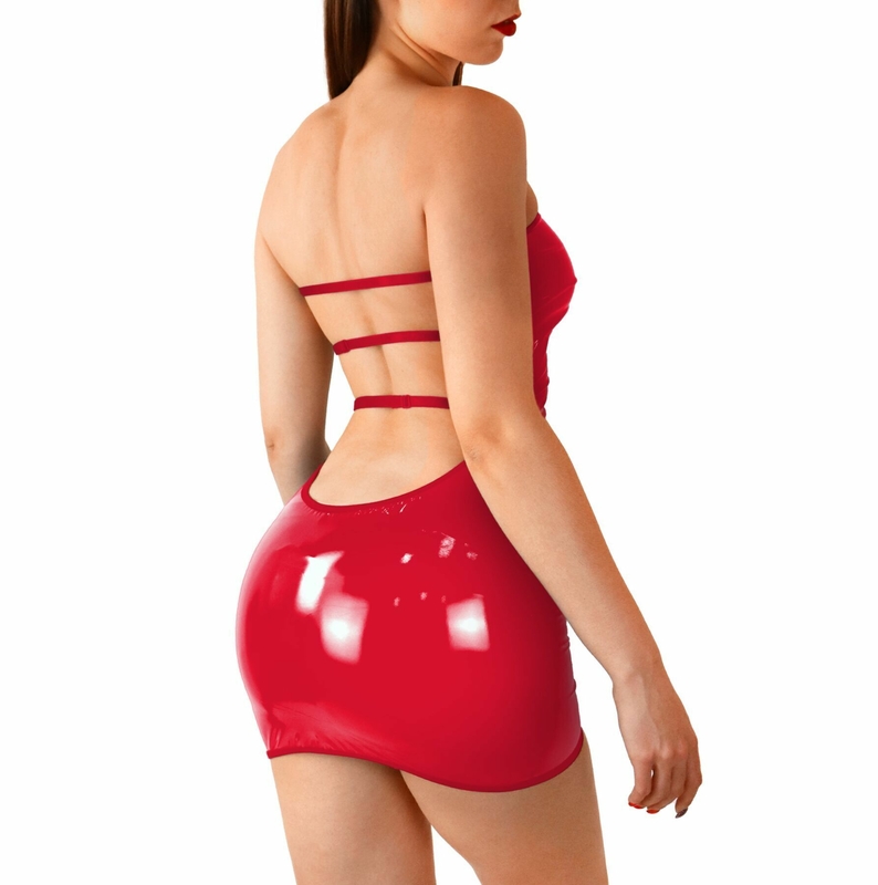 Сексуальное виниловое платье Art of Sex - Jaklin, размер L-2XL, цвет красный, numer zdjęcia 2