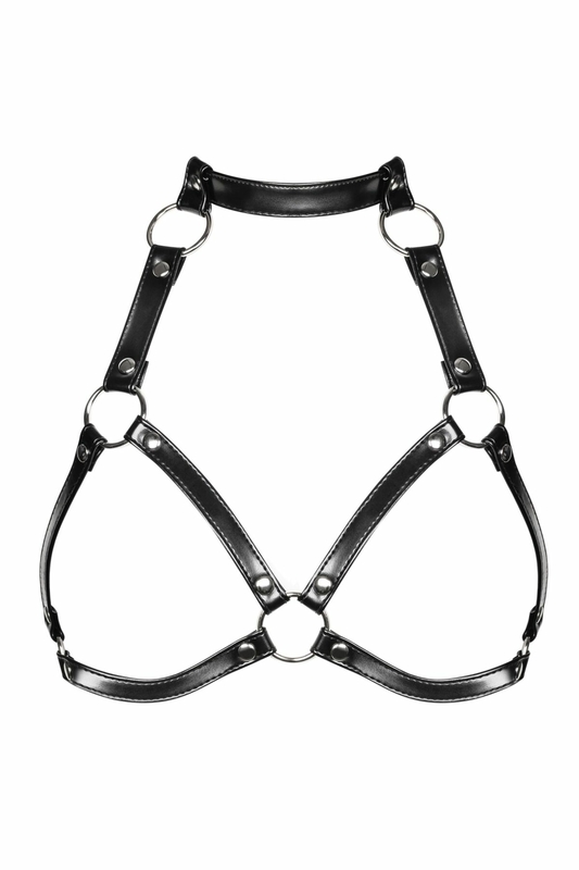 Портупея на грудь Obsessive A740 harness black O/S, искусственная кожа, numer zdjęcia 2