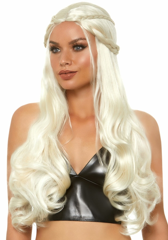 Парик Дейенерис Таргариен Leg Avenue Braided long wavy wig Blond, платиновый, длина 81 см, фото №2