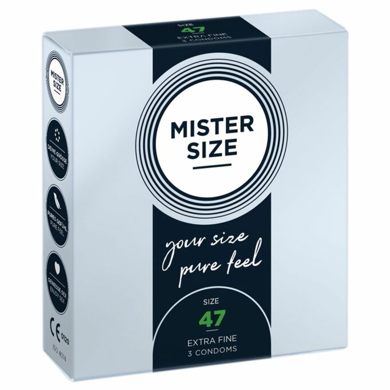 Презервативы Mister Size - pure feel - 47 (3 condoms), толщина 0,05 мм, фото №2