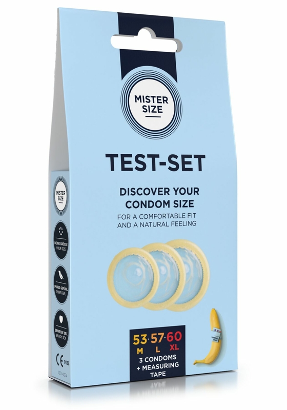 Набор презервативов Mister Size test-set 53–57–60, 3 размера + линейка, толщина 0,05 мм, фото №4