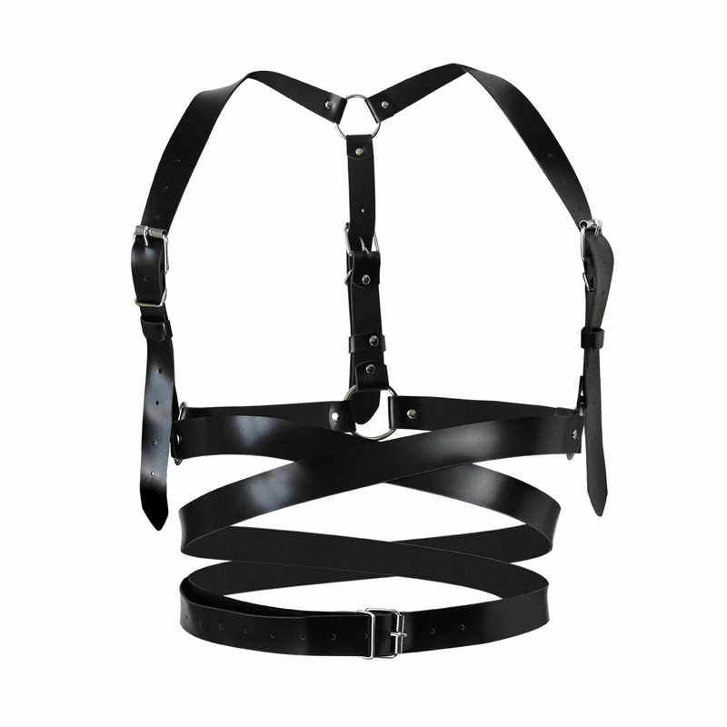 Кожаная портупея Art of Sex - Melani Leather harness, Черная XS-M, фото №2