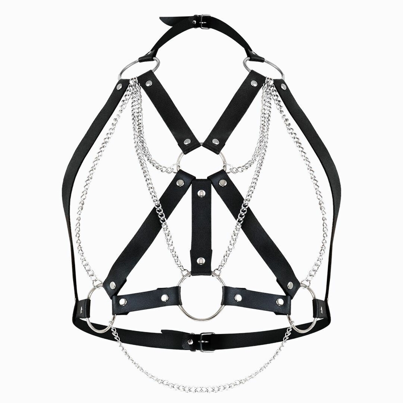 Женская портупея  Art of Sex - Aiden Leather harness, Черный L-2XL, photo number 2